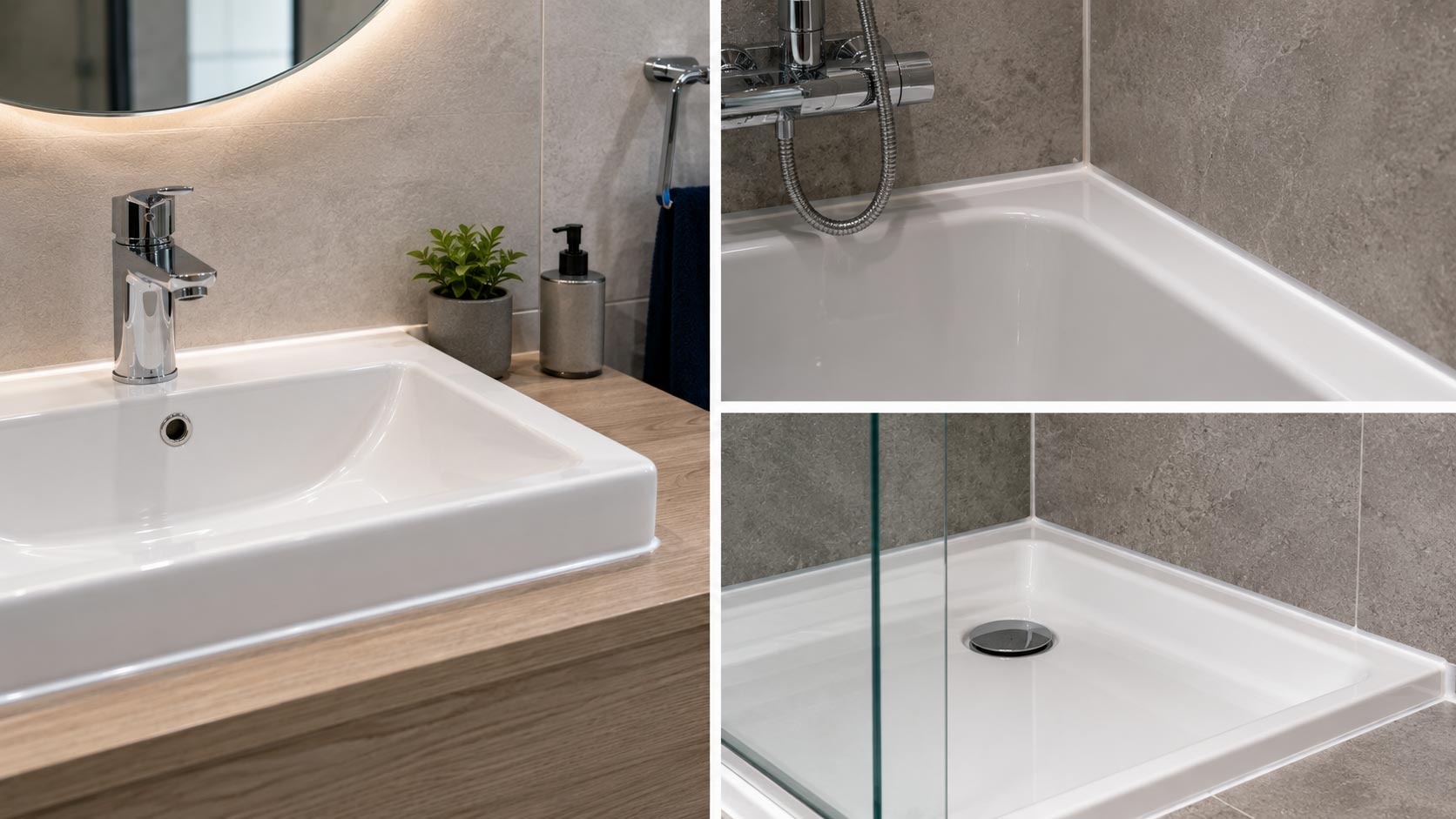 Badewannen-, Waschbecken- und Duschwannenfugen